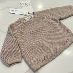 Zara knitwear OPEN KNIT SWEATER 1-3 months new with tags